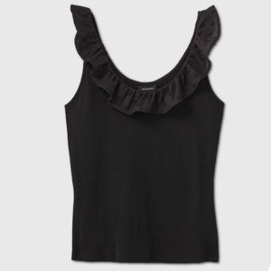 Women’s Black Tank Top Ruffles